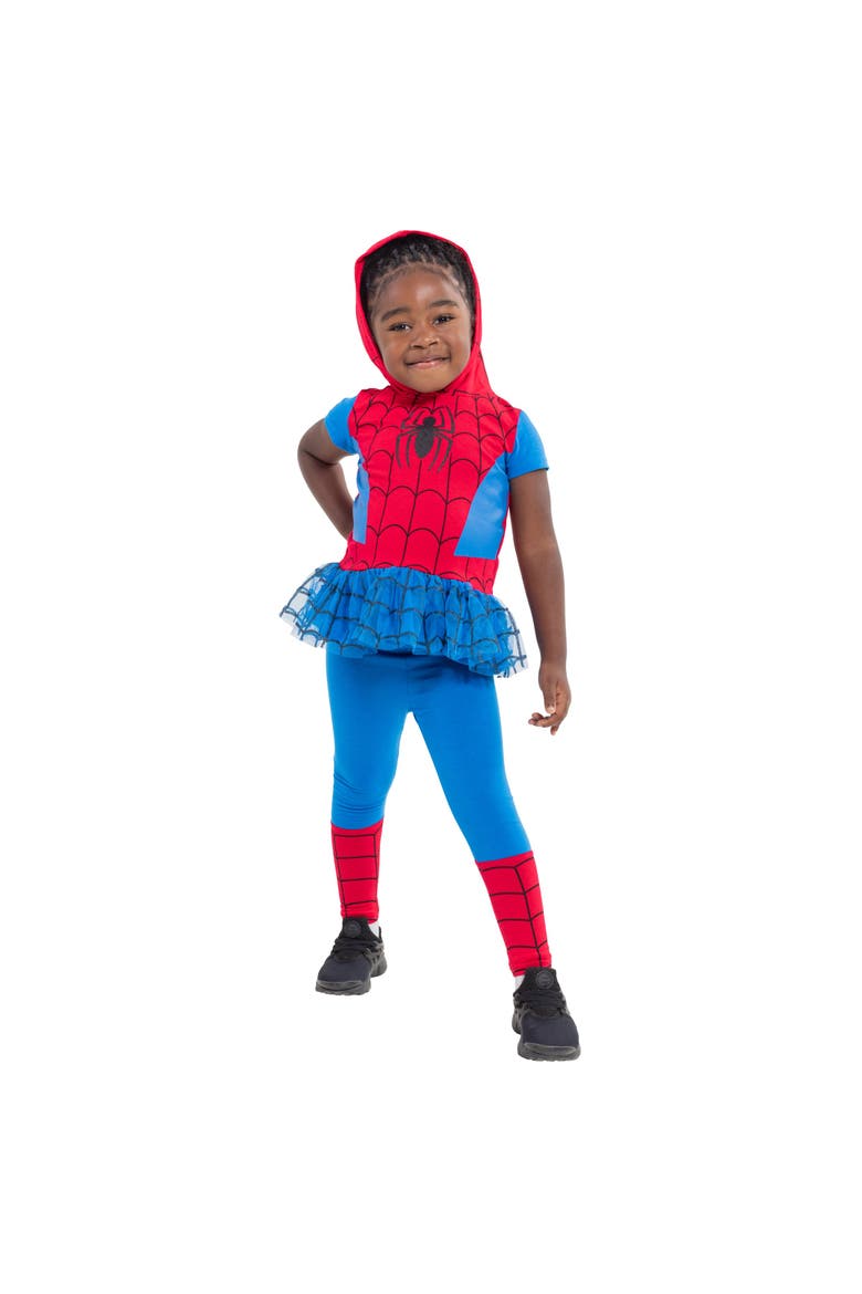 Spider-Man Hooded Tee and Leggings Set, Alternate, color, Red Blue Spider Man