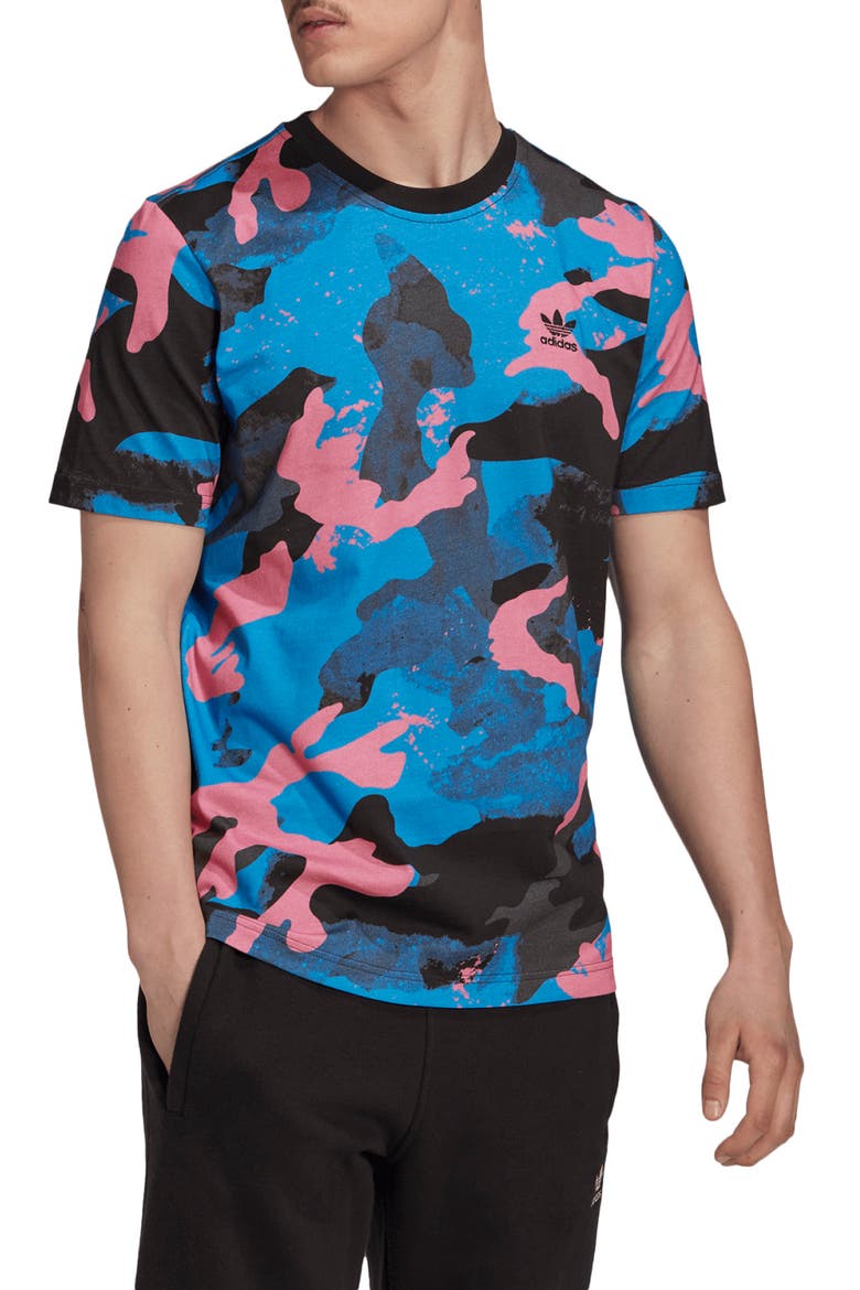 Camouflage Series Cotton Crewneck T-Shirt, Alternate, color, PULSE BLUE