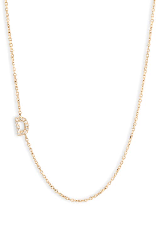 Anzie Love Letter Pavé Diamond Initial Pendant Necklace in Gold-D 