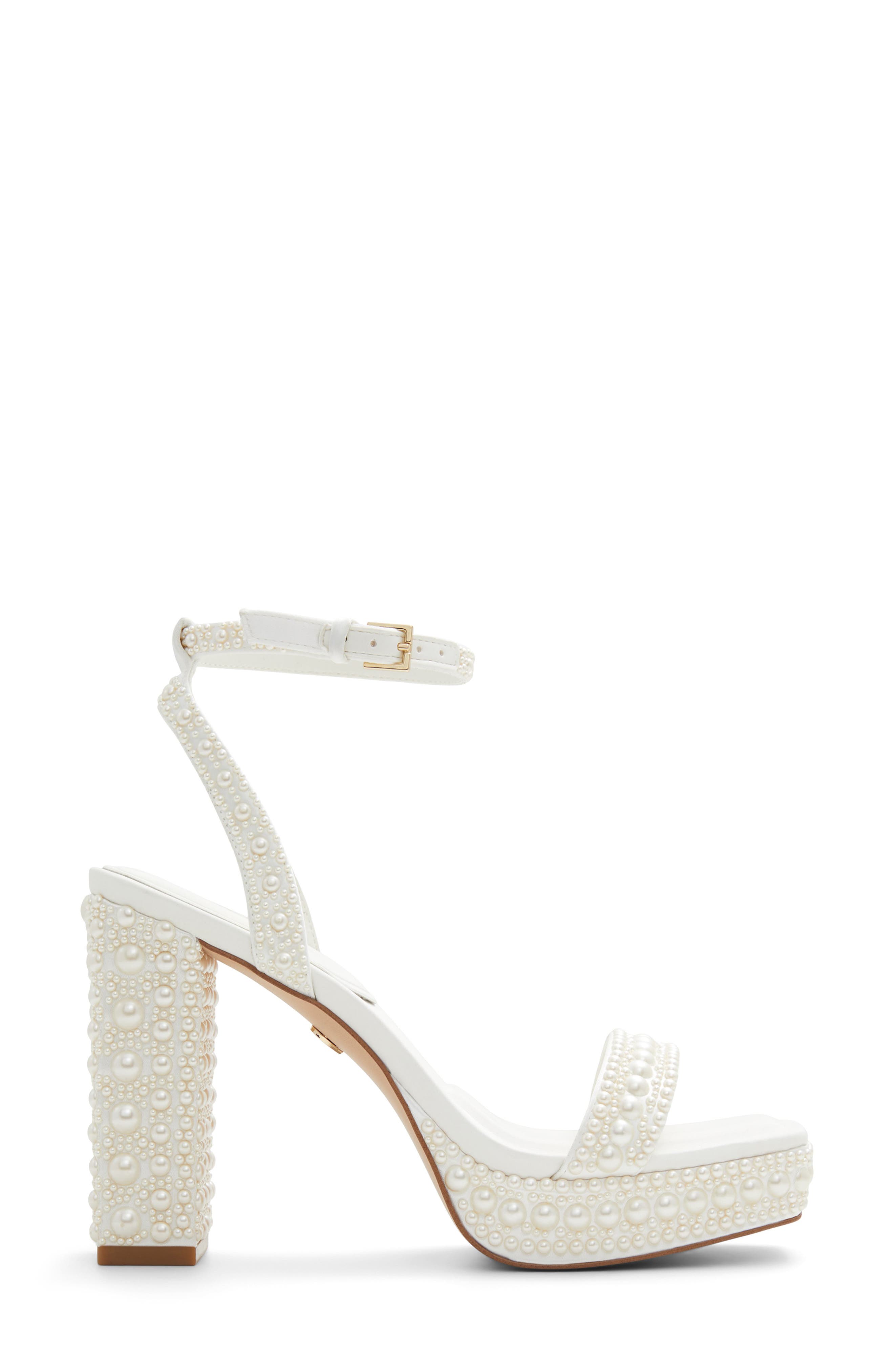 ALDO Lulu Block Heel Platform Sandal, Alternate, color, White
