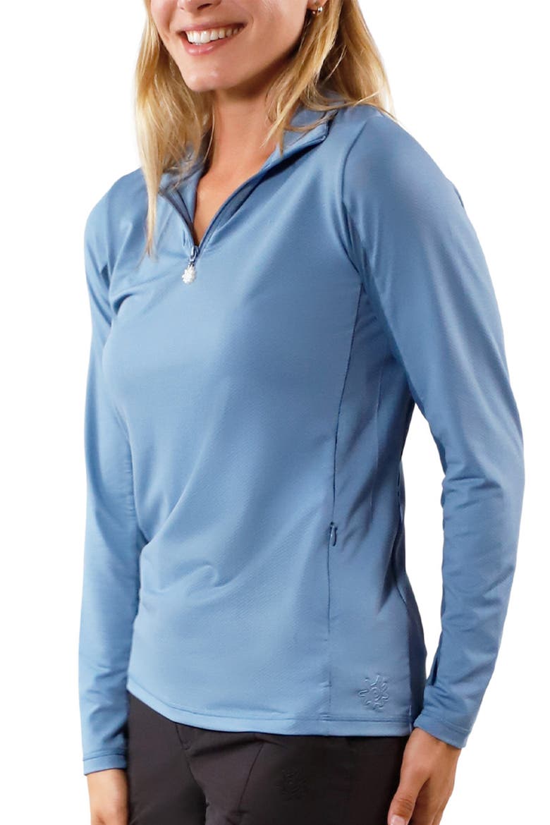 Quarter Zip Vented Sun Shirt, Alternate, color, Baltic