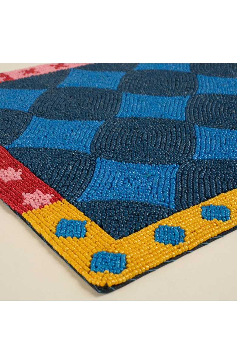 Zsa Zsa Zsu Dadri Beadded Placemat Geometric 12X16 In, Alternate, color, Blue
