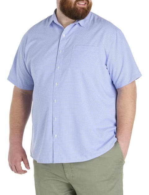 Big & Tall Microfiber Small Check Sport Shirt
