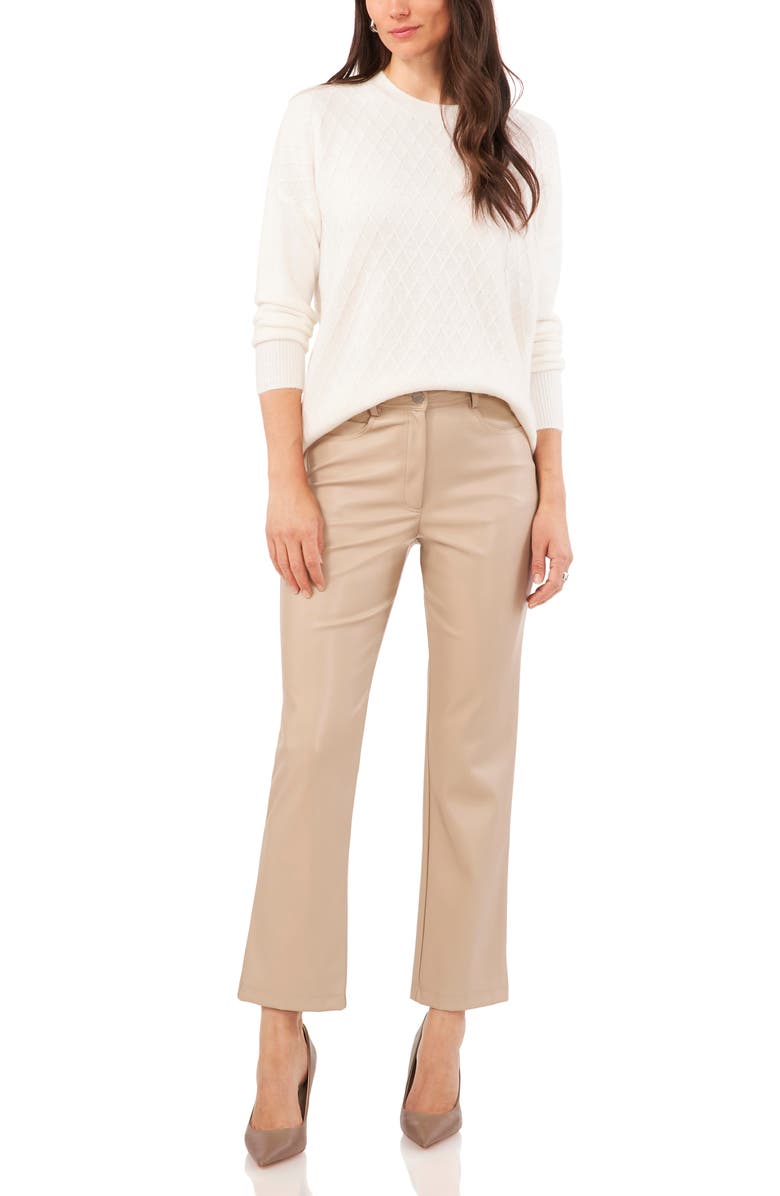 Vince Camuto Lattice Pattern Crewneck Sweater, Alternate, color,