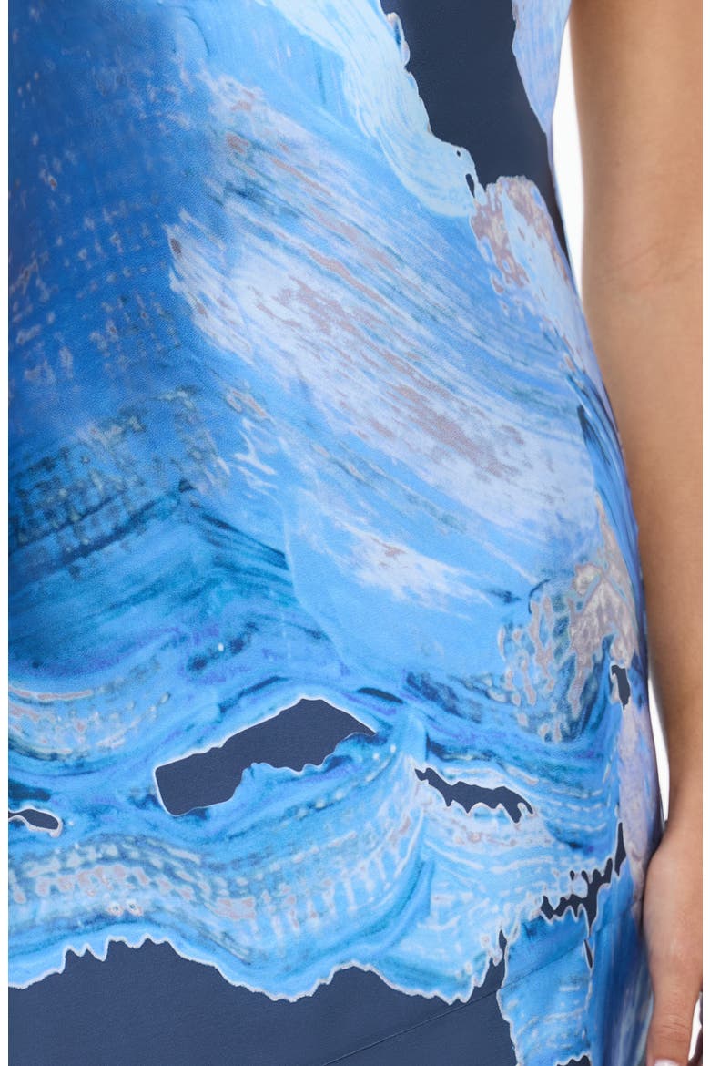 Alis Asymmetric Abstract Print Gown, Alternate, color, PETROL BLOOM