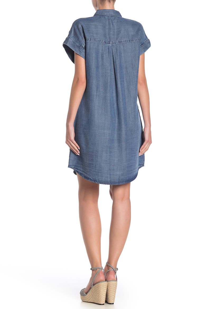 Marcie Button Up Shirt Dress, Alternate, color, MALIBU