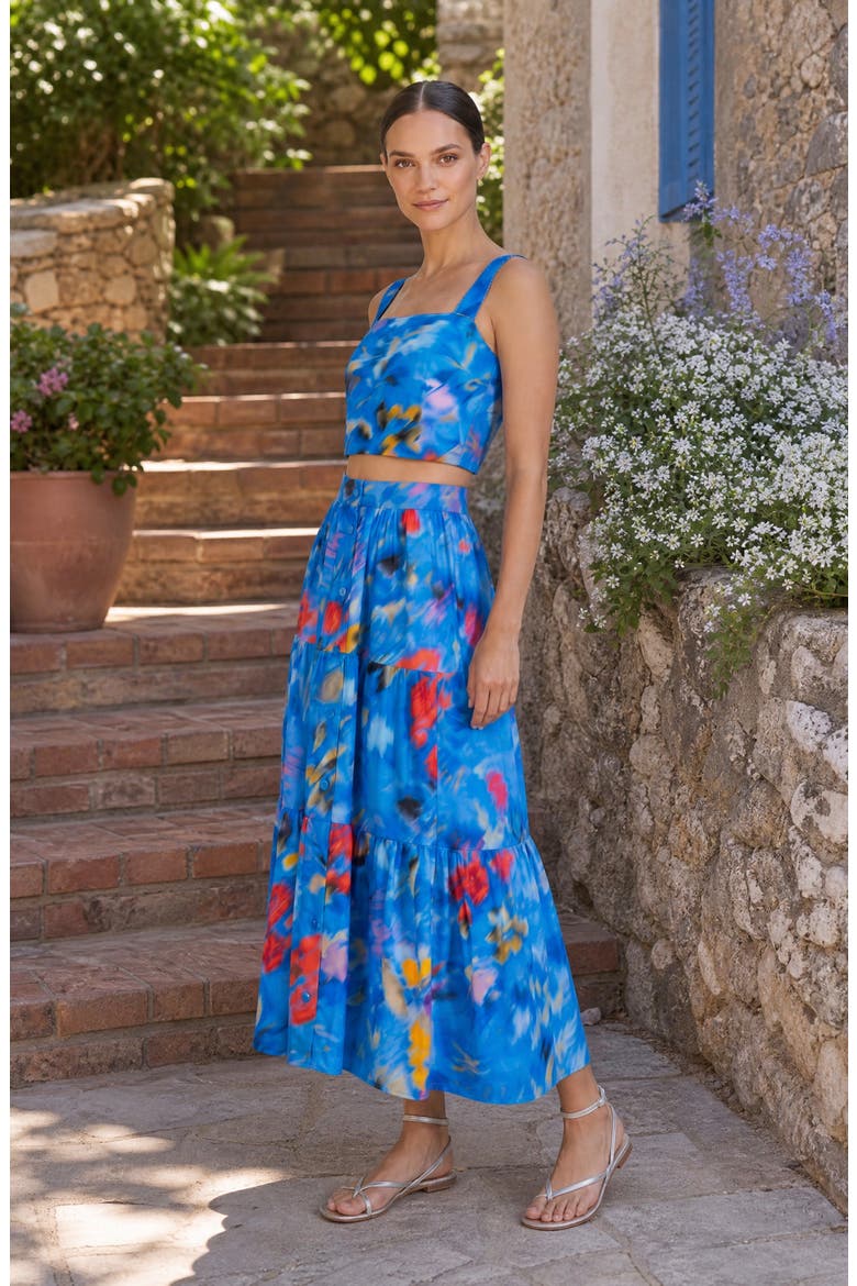 Joanna Tiered Maxi Skirt, Alternate, color, Larkspur Bay