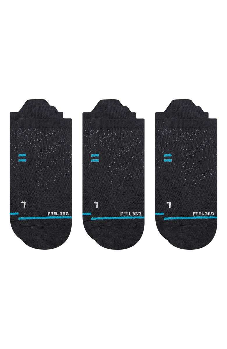 Stance 3-Pack Athletic Tab Back Socks, Main, color, Black