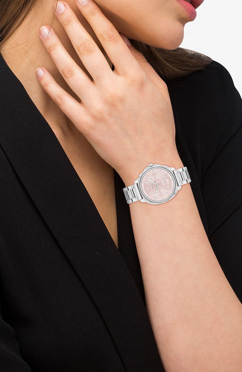 COACH Kitt Bracelet Watch, 34mm, Alternate, color, Blush