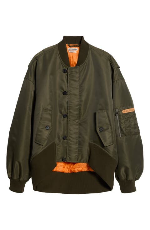 Oversized Tipped Hem Bomber Jacket