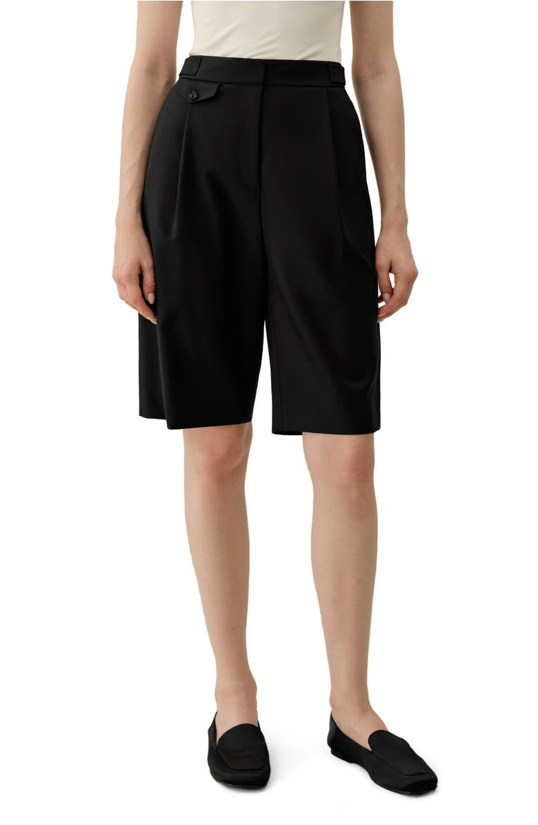 Lilysilk Women's Wool-Silk Bermuda Shorts, Main, color, Black