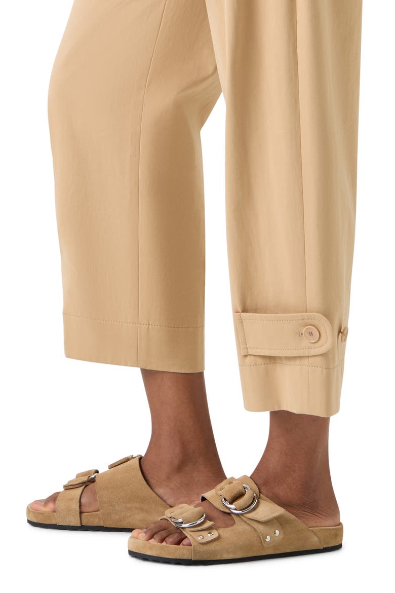 Fraser High Waist Cotton Gabardine Barrel Leg Pants, Alternate, color, BEIGE