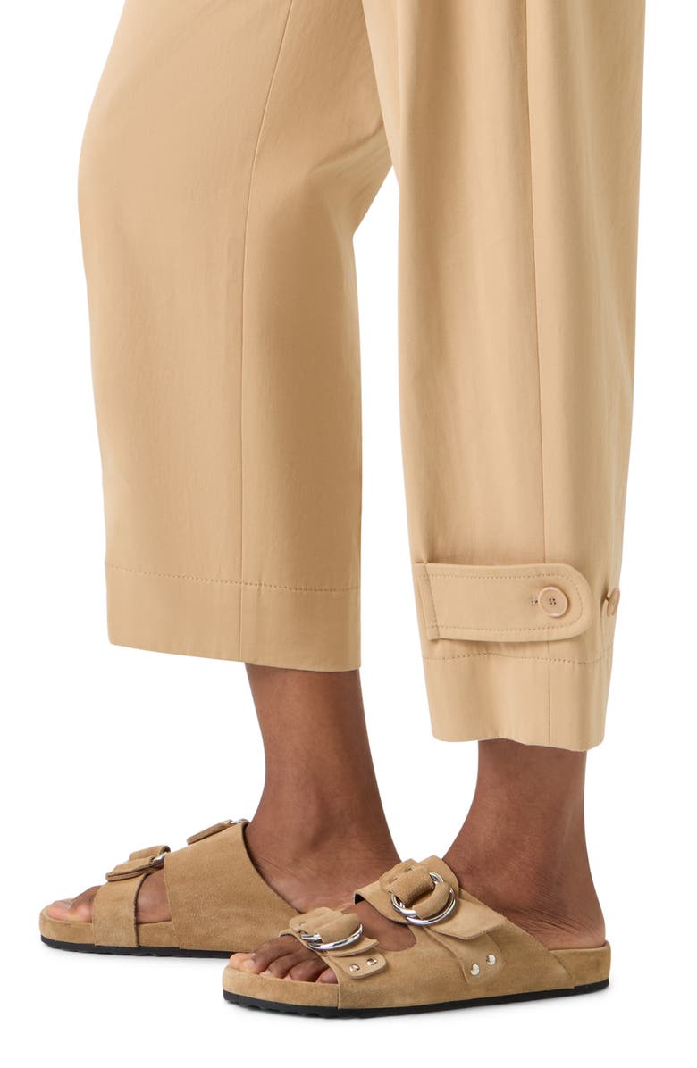 Akris punto Fraser High Waist Cotton Gabardine Barrel Leg Pants, Alternate, color, Beige