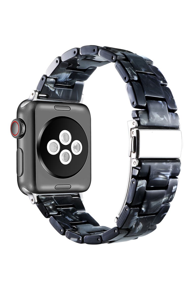 Claire Resin 20mm Apple Watch® Bracelet Watchband, Alternate, color, BLACK