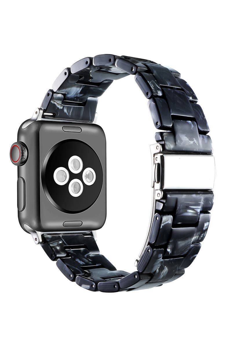The Posh Tech Claire Resin 20mm Apple Watch<sup>®</sup> Bracelet Watchband, Alternate, color, Black Multicolor