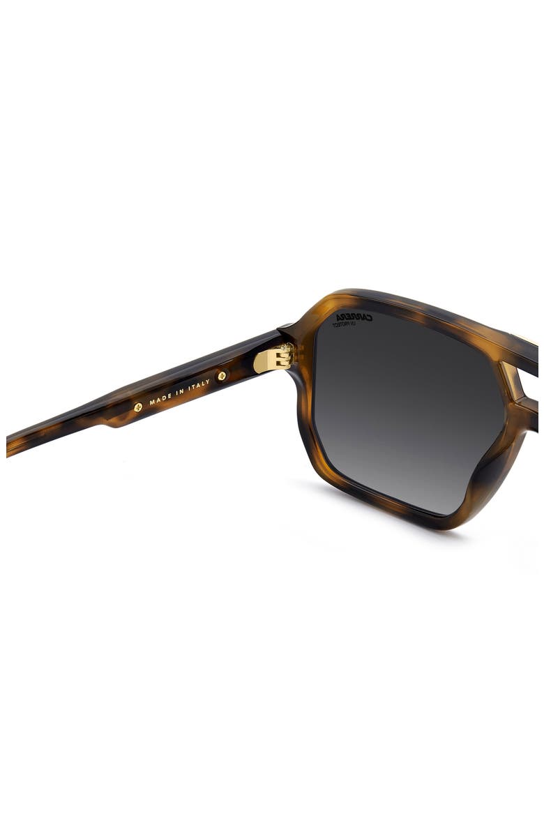 Victory 'C' 60mm Double Bridge Gradient Square Sunglasses, Alternate, color, HAVANA/ DARK GREY SF