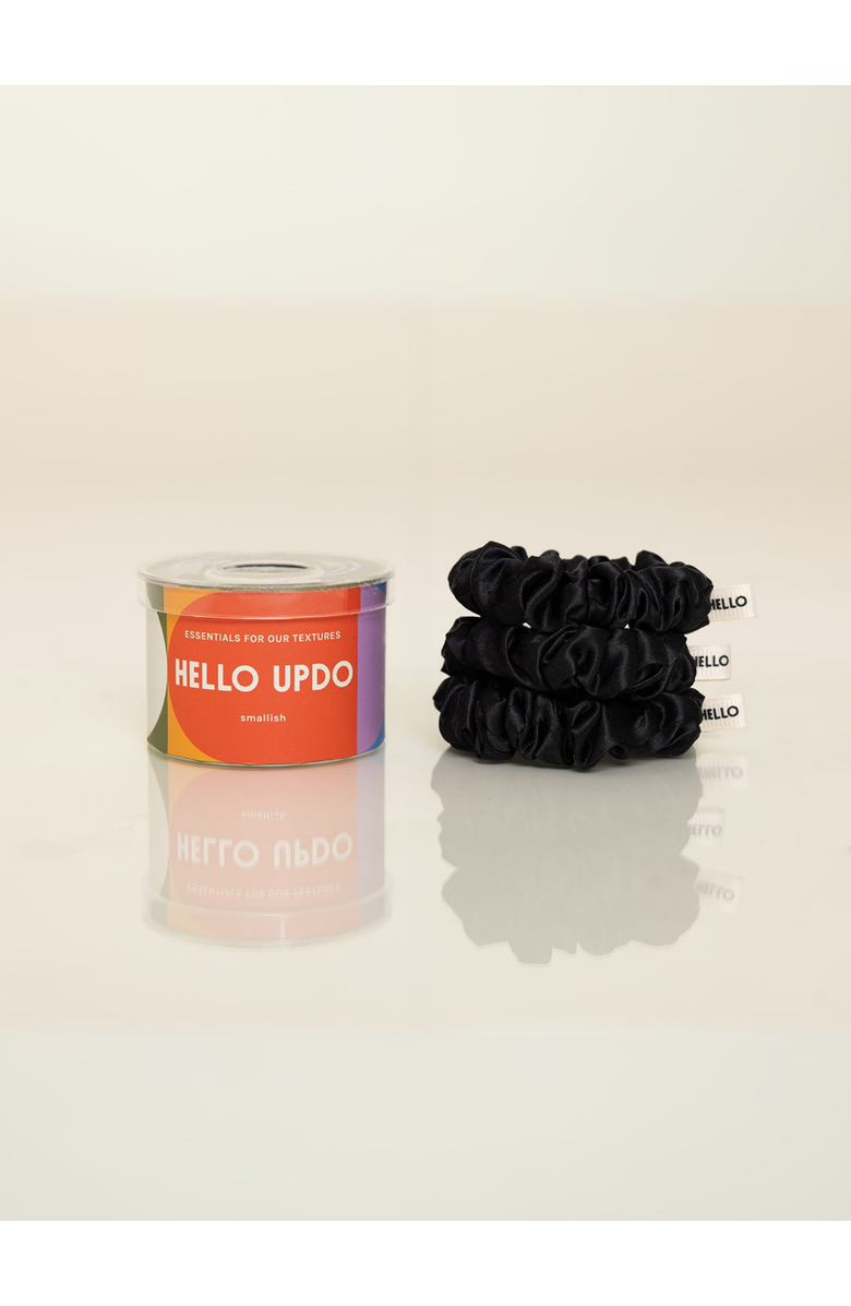 Hello Updo Flora Silk Scrunchie Set, Alternate, color, Black