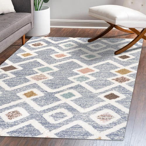 Jonathan Y Monique Trellis High-low Area Rug In Multi/gray