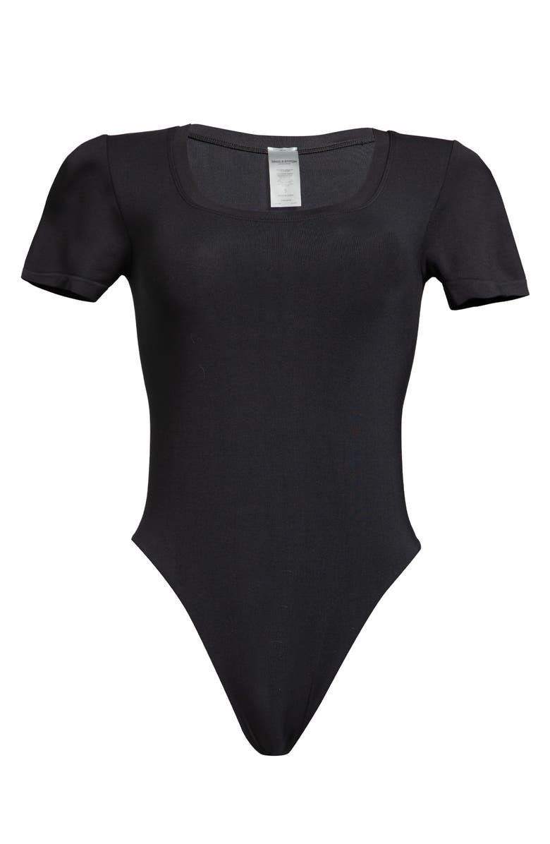 Single Stitch Seamless Modal Blend Bodysuit, Alternate, color, Black
