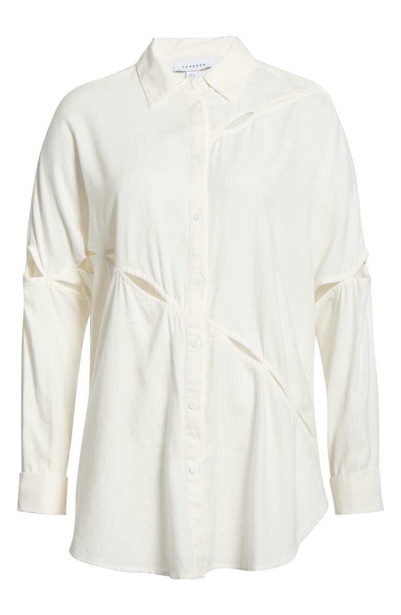 Topshop Splice Shirt, Alternate, color, 