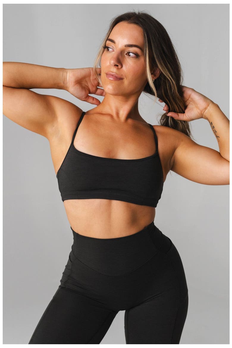 Daydream Stitch Racer Bra, Main, color, Midnight Marl