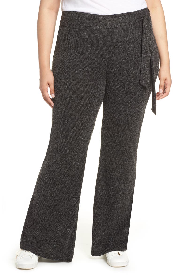 Belted Sweater Pants, Alternate, color, GREY DARK CHARCOAL HEATHER