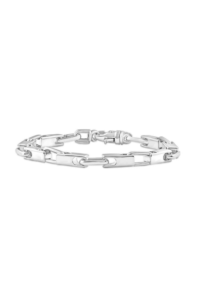 Men's Polished Steel Oval Clasp 6mm Flexible Link  8.5 " Bracelet, Main, color, Stainless Steel