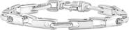 Bliss Diamond Men's Polished Steel Oval Clasp 6mm Flexible Link 8.5 " Bracelet