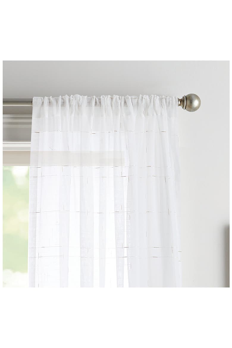 Metallic Grid Set of 2 Curtain Panels, Alternate, color, WHITE/ GOLD