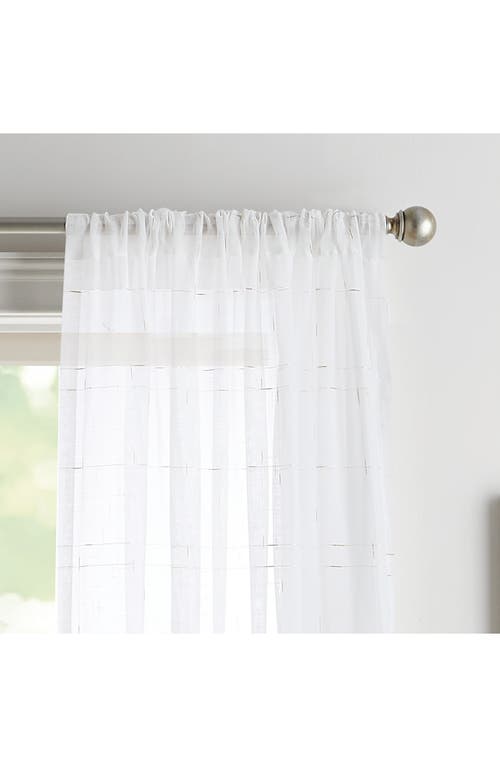 Dkny Metallic Grid Set Of 2 Curtain Panels In White/gold