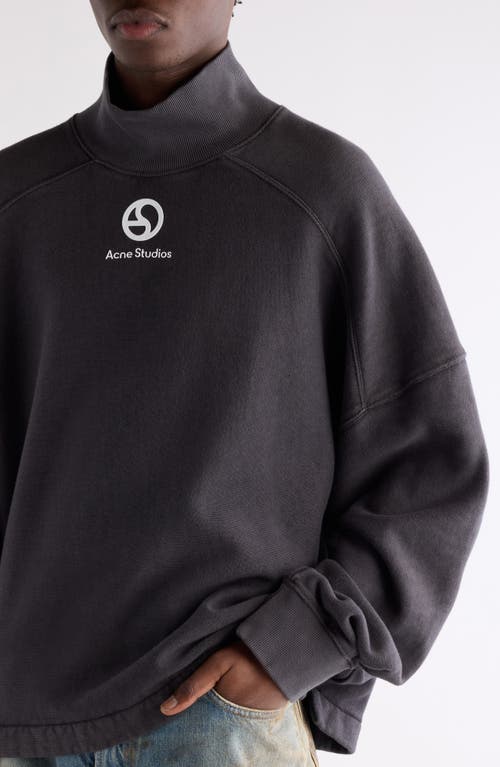 Acne Studios Fester U Duo Logogram Organic Cotton Sweatshirt In Gray