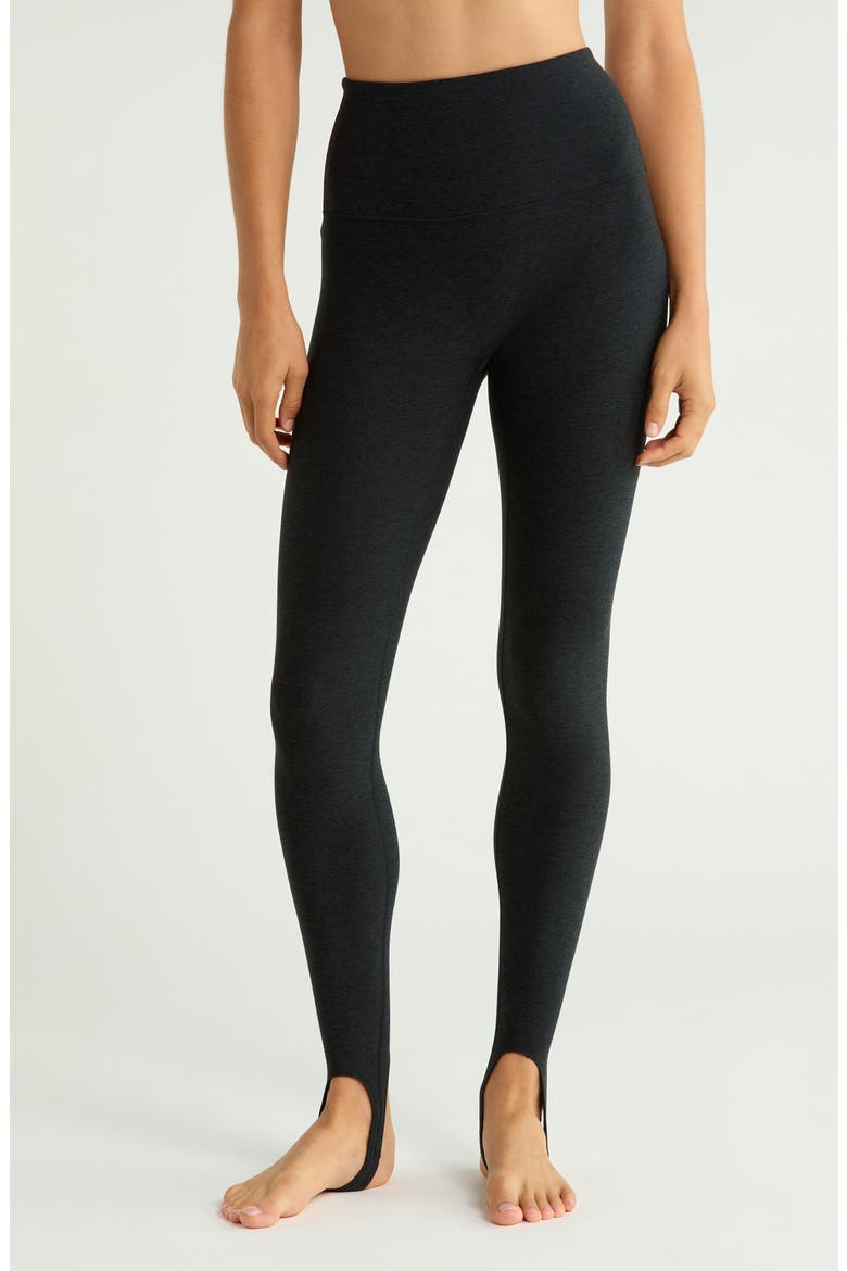 Spacedye High Waist Stirrup Leggings, Main, color, DARKEST NIGHT