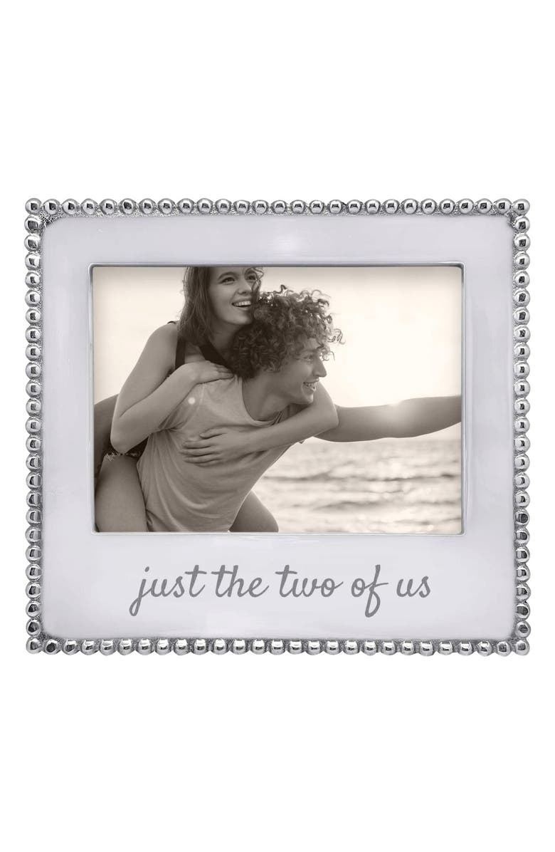 Mariposa Just the Two of Us Beaded Frame, Main, color, Silver