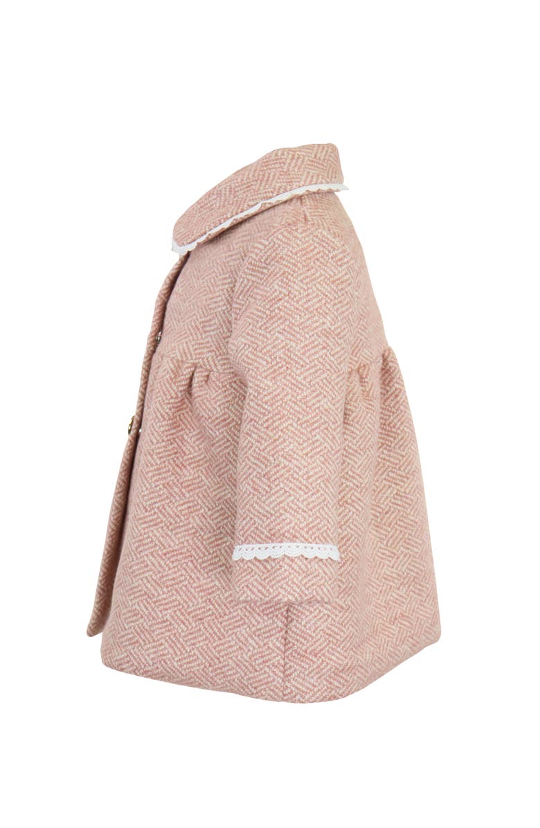 Widgeon Faux Wool Tweed Scallop Trim Jewel Coat, Alternate, color, Crystal Pink