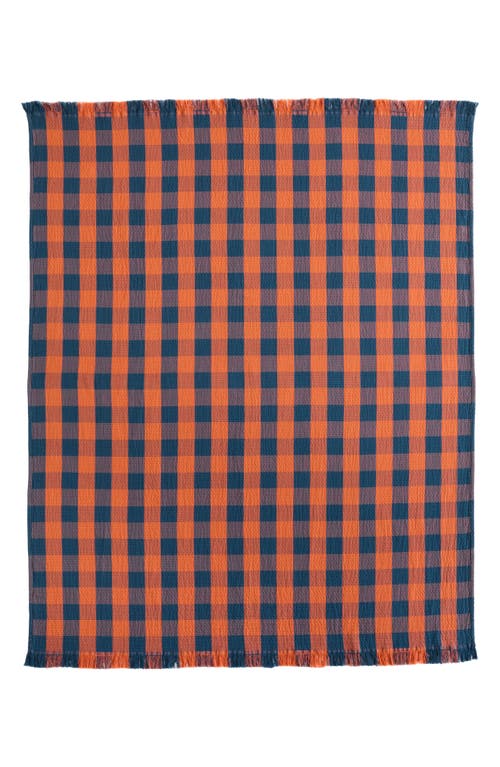 Pendleton Reversible Fringe Organic Cotton Throw In Brown