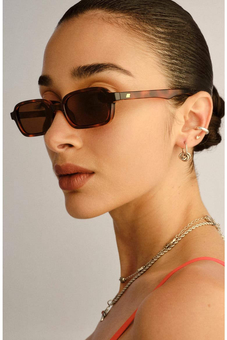 Pilferer 53mm Rectangular Sunglasses, Alternate, color, TORT / BROWN MONO