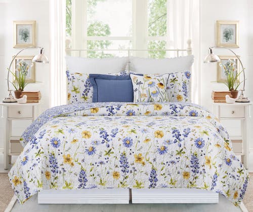 C & F Home C&f Home Lovely Blues Floral Cotton Quilt Bedding Set In Blue