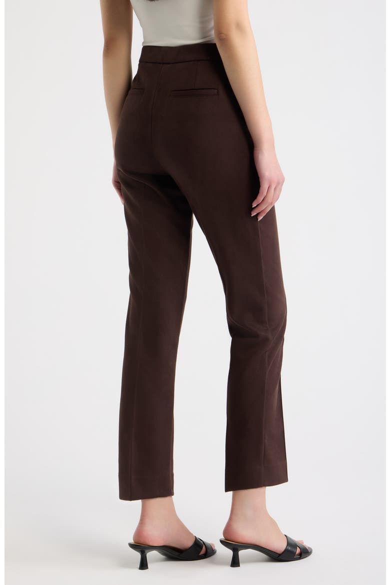 Faux Suede Ankle Pants, Alternate, color, CHOCOLATE BROWN