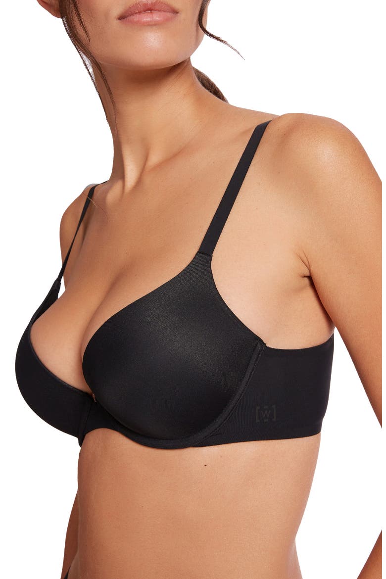 Pure 3W Underwire Push-Up Bra, Alternate, color, BLACK