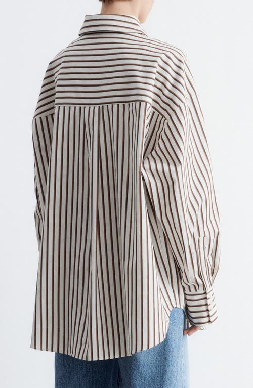 & Other Stories Stripe Oversize Cotton Button-up Shirt In Multi