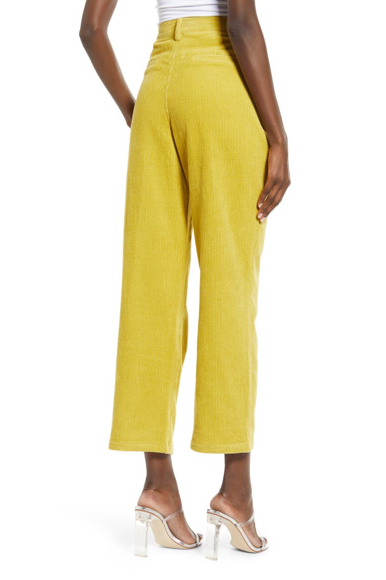 High Waist Cotton Corduroy Trousers, Alternate, color, YELLOW