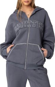 EDIKTED Forever Appliqué Zip Hoodie