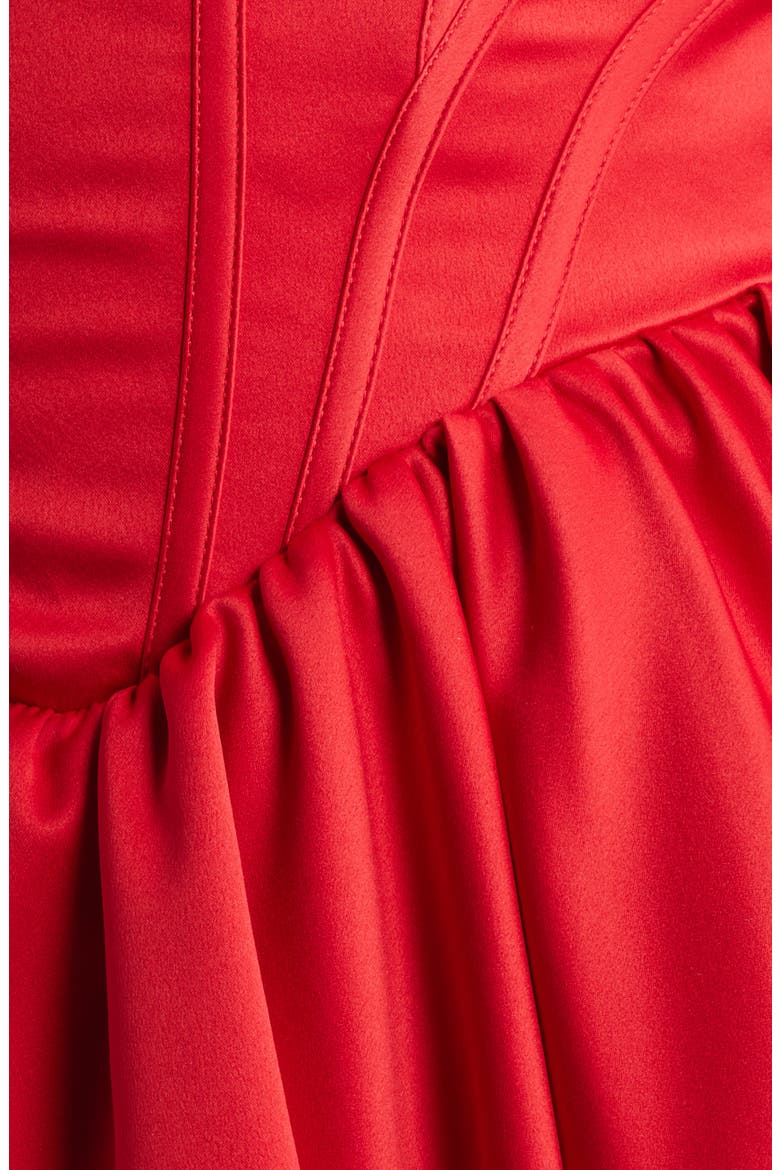 Nina Bow Back Long Sleeve Corset Minidress, Alternate, color, HAUTED RED