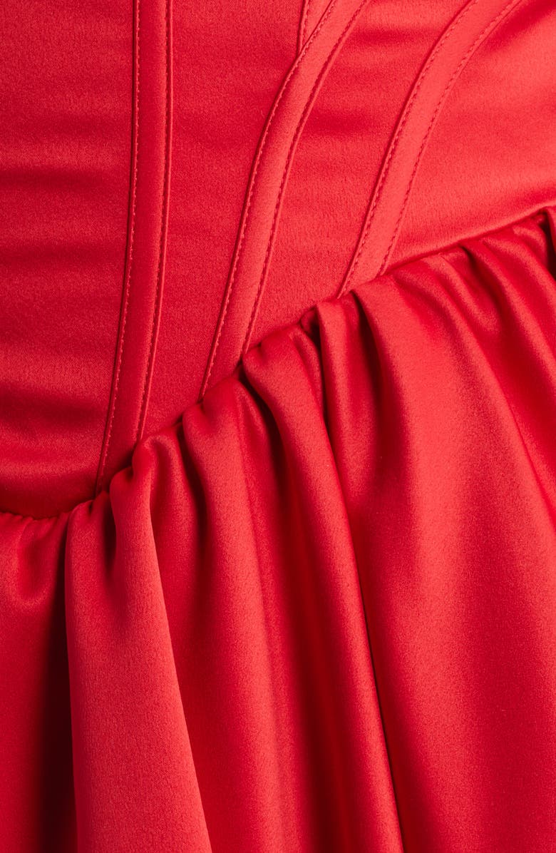 HOUSE OF CB Nina Bow Back Long Sleeve Corset Minidress, Alternate, color, Hauted Red