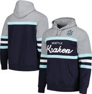 Mitchell & Ness Men's Mitchell & Ness Deep Sea Blue/Gray Seattle Kraken Head Coach Pullover Hoodie
