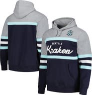 Mitchell & Ness Men's Mitchell & Ness Deep Sea Blue/Gray Seattle Kraken Head Coach Pullover Hoodie
