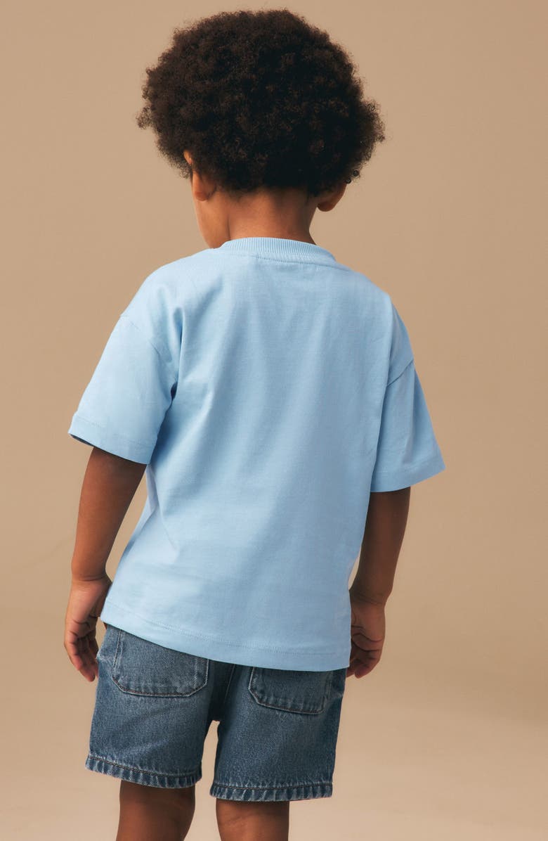 NEXT Kids' Lion Emblem Embroidered Cotton T-Shirt, Alternate, color, Blue