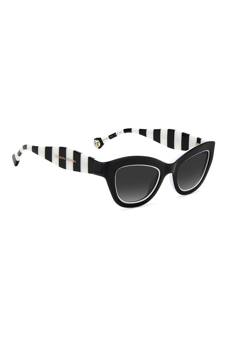 51mm Gradient Cat Eye Sunglasses, Alternate, color, BLACK WHITE / GREY SHADED