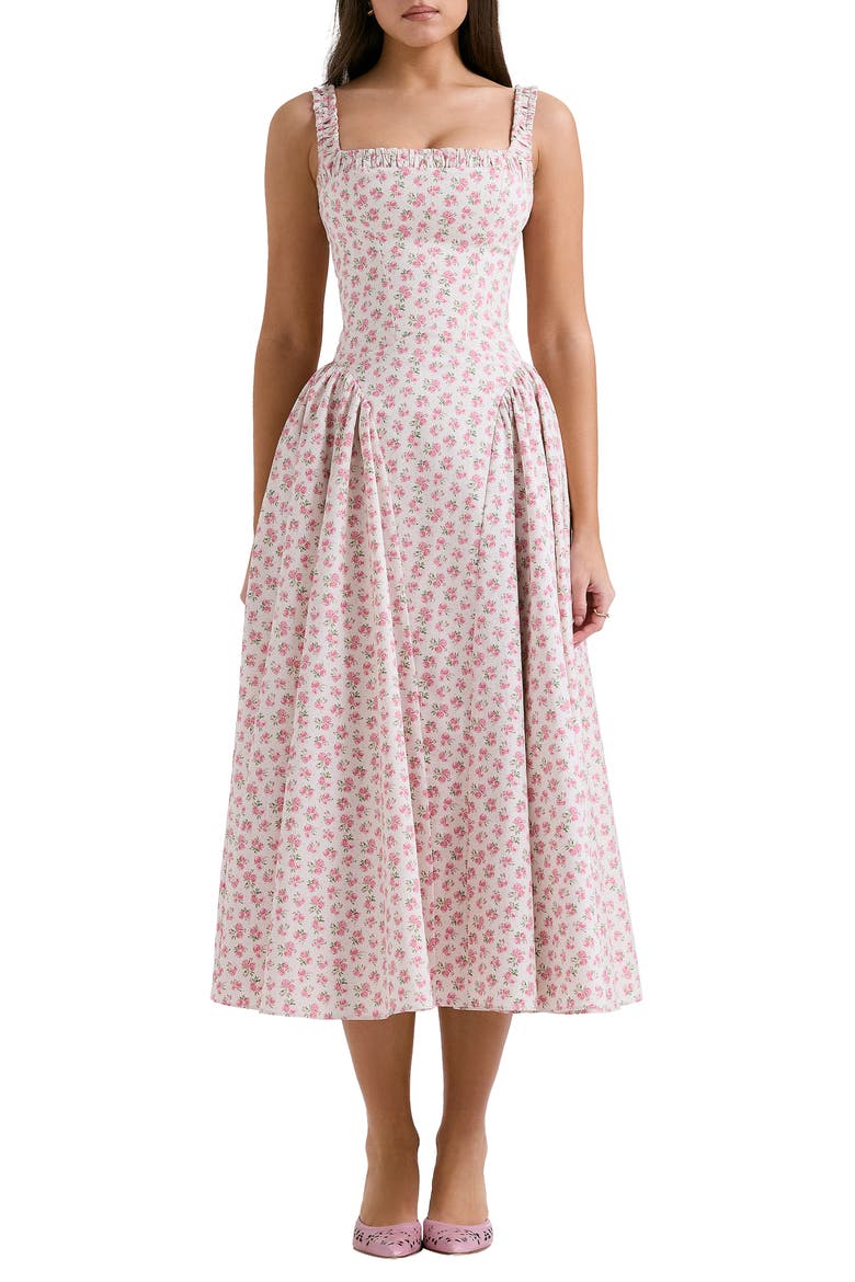 Dorothy Floral Stretch Cotton Dress, Main, color, PRINT COTTAGE