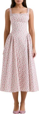 HOUSE OF CB Dorothy Floral Stretch Cotton Dress